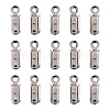 Tarnish Resistant 201 Stainless Steel Fold Over Crimp Cord Ends STAS-R055-08-1