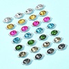 28Pcs 7 Colors Alloy Glass Links/Connectors GLAA-FS0001-93-7