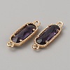 Golden Plated Brass Pave Glass Connector Charms FIND-WH0110-728G-08-2