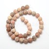 Natural Sunstone Frosted Round Bead Strands G-O039-07-10mm-2