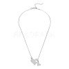 1Pc 302 Stainless Steel Heart Puzzle Pendant Cable Chain Lariat Y Necklaces for Women NJEW-TADJ0001-01P-2