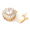 Brass Micro Pave Clear Cubic Zirconia Box Clasps KK-E052-01A-G01-3
