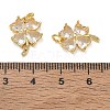 Brass Micro Pave Cubic Zirconia with Glass Pendants CU-CBA6E4E-11G-D-3