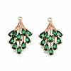 Brass Micro Pave Cubic Zirconia Pendants KK-R111-006-A01-2