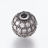 Brass Micro Pave Cubic Zirconia Beads ZIRC-E134-8mm-04-2