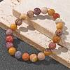 Natural Mookaite Beaded Stretch Bracelets BJEW-Q692-52-8mm-4