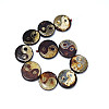 Tibetan Style Yin Yang Pattern dZi Beads Strands TDZI-K003-06A-2