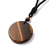 Adjustable Natural Mixed Gemstone Sailor's Knot Pendant Necklace with Nylon Cord for Women NJEW-L171-02-5