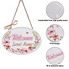 Crafans 2Pcs 2 Style MDF Wooden Hanging Plate Wall Decorations HJEW-CF0001-04-4