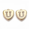 Brass Micro Pave Clear Cubic Zirconia Charms KK-N231-234U-NF-1