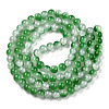 Crackle Baking Paint Imitation Jade Glass Beads Strands DGLA-T003-8mm-07-3