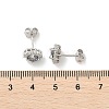 925 Sterling Silver Micro Pave Clear Cubic Zirconia Stud Earrings EJEW-U042-03P-5