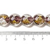 Handmade Gold Foil and Silver Foil Lampwork Flat Round Beads FOIL-C001-02C-4
