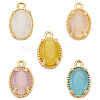 5Pcs 5 Colors Oval Brass Charms KK-TADJ0001-14-1