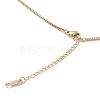 304 Stainless Steel Rectangle Pendant Necklace with Box Chains for Women NJEW-I123-02B-4