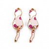 Eco-Friendly Alloy Enamel Pendants ENAM-T011-84-NR-2