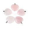 Natural Rose Quartz Pendants G-S364-006-1