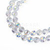 Electroplate Transparent Glass Beads Strands EGLA-N002-34A-C03-3