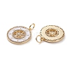 Brass Micro Pave Clear Cubic Zirconia Pendants KK-C100-28G-3