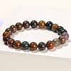 Natural Green Ocean Agate Round Stretch Bracelets for Women PW-WG91270-02-1