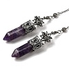 Natural Amethyst Faceted Bullet Pointed Dowsing Pendulums G-B149-14AS-05-2