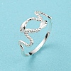 304 Stainless Steel Snake Wrap Open Cuff Ring RJEW-T023-82S-4