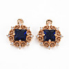 Rack Plating Brass Micro Pave Clear Cubic Zirconia Pendants KK-T060-61G-RS-2