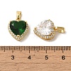 Brass Micro Pave Cubic Zirconia Pendants KK-R162-069G-3