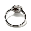 Natural Dyed & Heated Black Agate Adjustable Rings RJEW-K269-09P-03-3