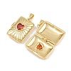 Brass & Glass Locket Pendants CU-CBA415D-03G-2