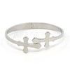 304 Stainless Steel Two Cross Bangles BJEW-O049-23G-1