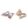 Brass Pave Faceted Glass Connector Charms X-FIND-Z020-04G-2