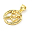 Brass Micro Pave Cubic Zirconia Pendants KK-K354-03G-04-2