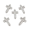Brass Micro Pave Clear Cubic Zirconia Connector Charms KK-E068-VB325-1