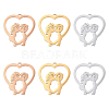6Pcs 3 Colors 304 Stainless Steel Pendants STAS-UN0030-37-1
