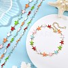 304 Stainless Steel Enamel Link Chains Anklets for Women SA-AJEW-AN00842-1