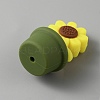 Sunflower Silicone Beads SIL-WH0008-40G-2