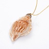 Spiral Shell Pendants Necklaces and Dangle Earrings Jewelry Sets SJEW-JS01012-5