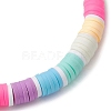 Rainbow Color Disc Handmade Polymer Clay Beaded Stretch Bracelets for Women BJEW-JB10351-02-4