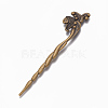 Tibetan Style Alloy Hair Stick Findings OHAR-WH0016-06E-1