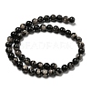 Natural Black Fossil Coral Beads Strands G-R494-A04-03-2