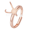 1Pc Rhodium Plated 925 Sterling Silver Adjustable Ring Findings STER-BC0002-39B-1