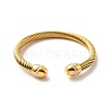 Ion Plating(IP) 304 Stainless Steel Twist Rope Open Cuff Bangle BJEW-P283-15G-2