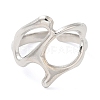 304 Stainless Steel Twist Hollow Open Cuff Ring for Women RJEW-I098-32P-2