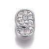 Alloy Rhinestone Slide Charms PALLOY-WH0065-28I-1