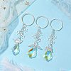 3Pcs 3 Styles Glass Angel Pendant Keychains KEYC-JKC00921-2