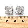 Butterfly Brass Micro Pave Cubic Zirconia European Beads KK-C086-16P-03-3