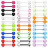 36Pcs Glow in the Dark Acrylic Straight Barbell Tongue Rings Set FS-WG0C136-01-2