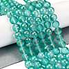 Frosted Transparent Glass Bead Strands GLAA-P065-10mm-08-1