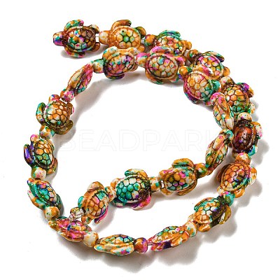 Spray Painted Synthetic Turquoise Beads Strands G-E617-A02-01-1